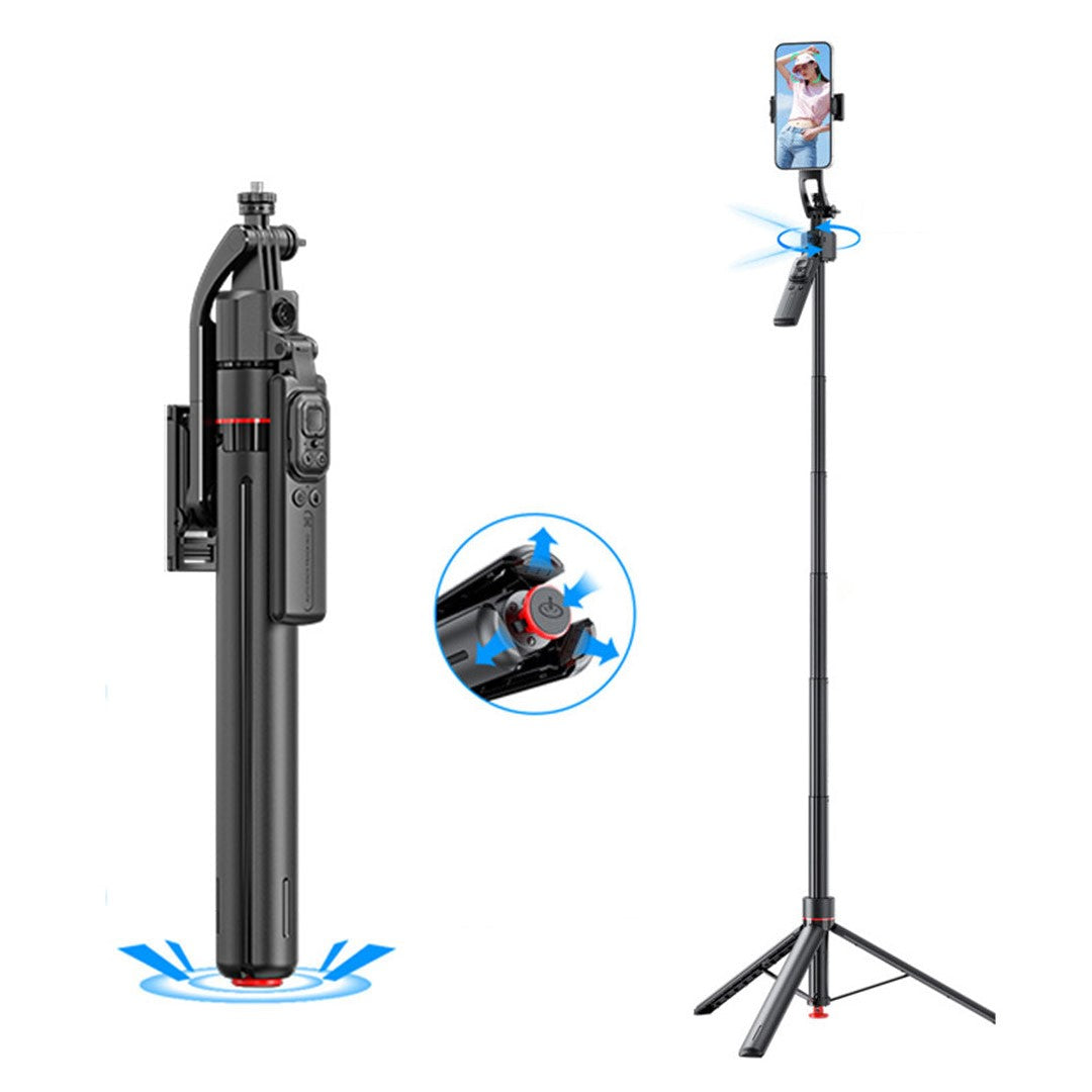 Selfie Stick 360 Rotate Face Tracking Auto Pop Open tripod Max 1.76m