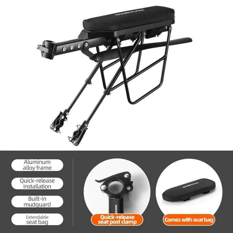 Bicycle Rear Aluminum Alloy Cargo Pannier Carrier Rack for 26" to 29" Bike