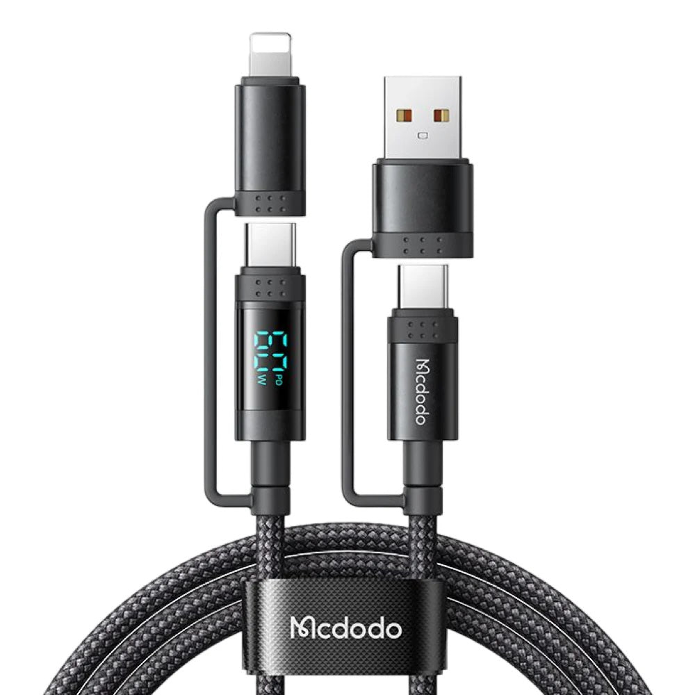 USB-A/USB-C to USB-C/Lightning 4 in 1 Data Charging Cable 1.2m