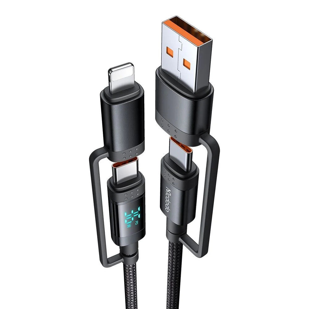 USB-A/USB-C to USB-C/Lightning 4 in 1 Data Charging Cable 1.2m