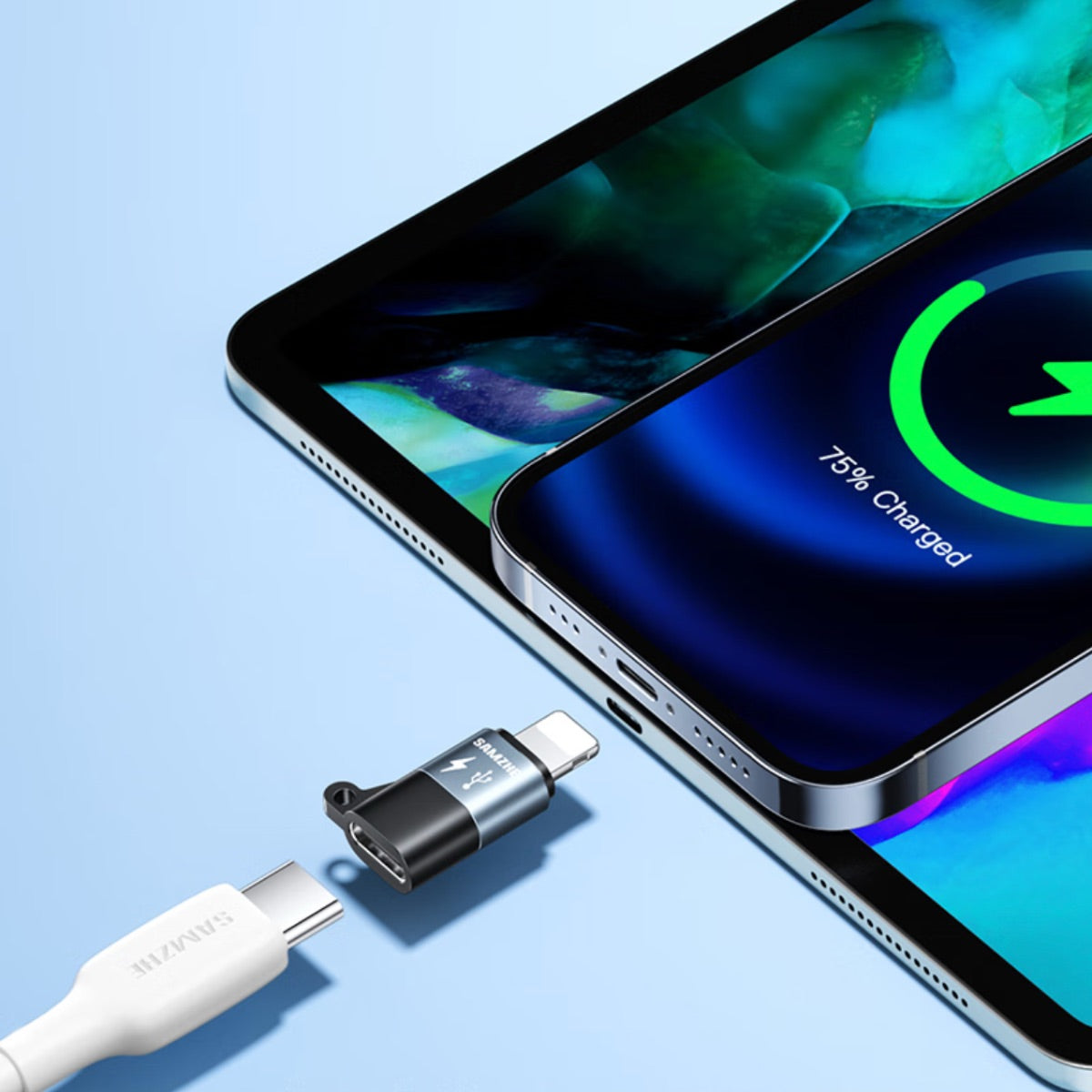 USB-C Female to Lightning Male Converter OTG Adapter
