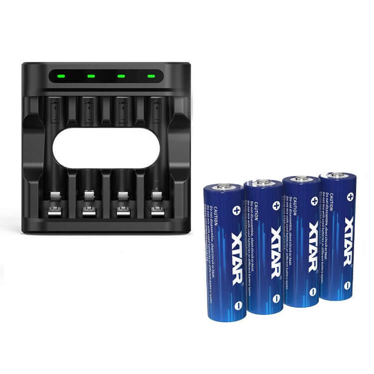 1.5V AA Lithium rechargeable battery 4-pack with charger