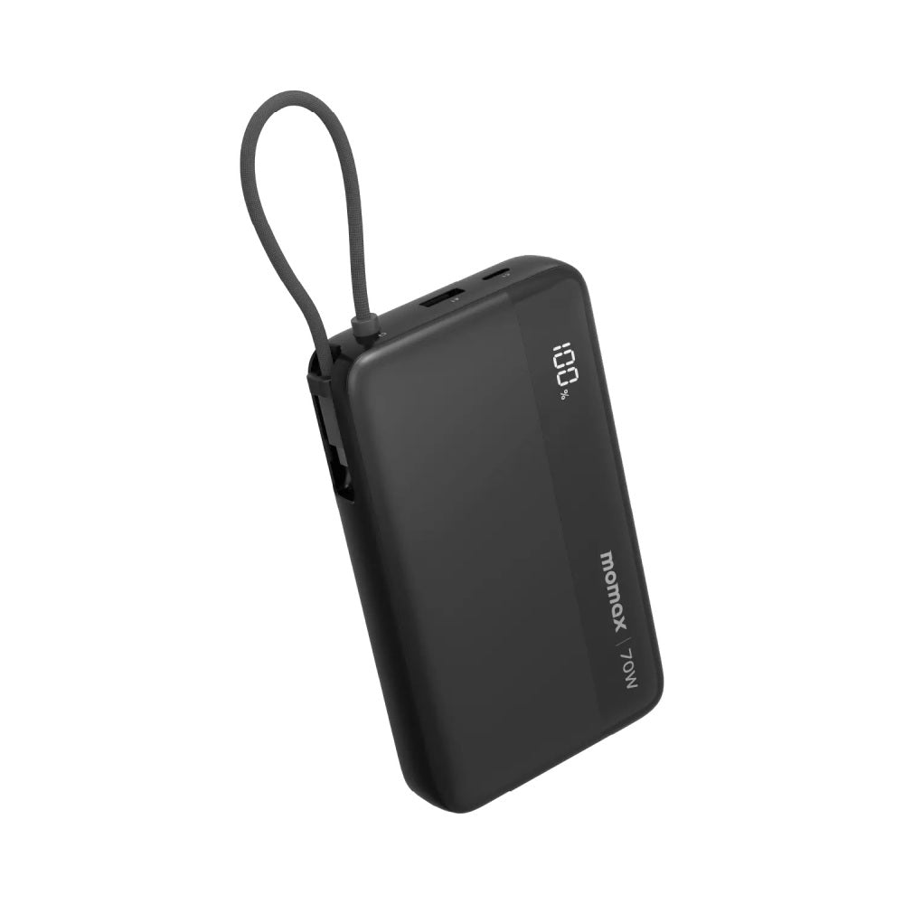70W Power Bank 20000mAh with Built-in USB-C Charging Cable