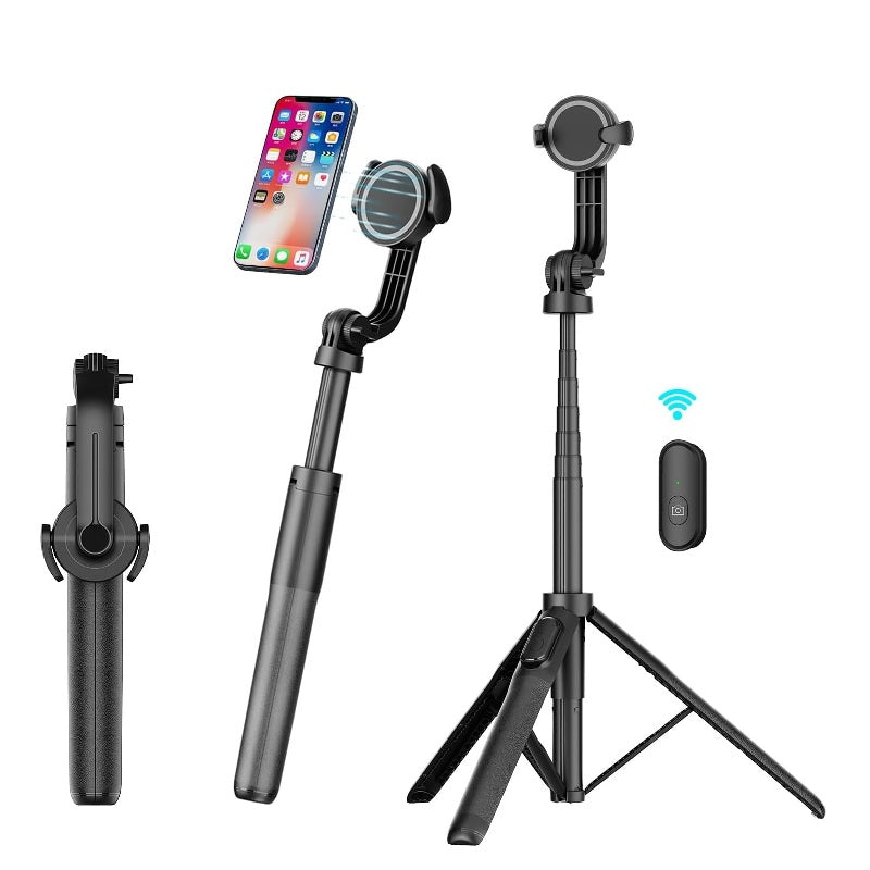 MagSafe Magnetic/Clip Selfie Stick Tripod with Remote – 1.5m Max