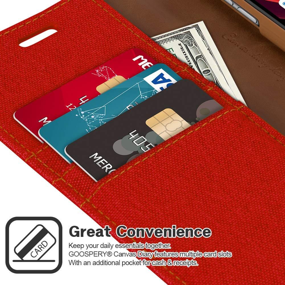 iPhone 12 / 12 Pro 6.1" Canvas Wallet Flip Cover Case