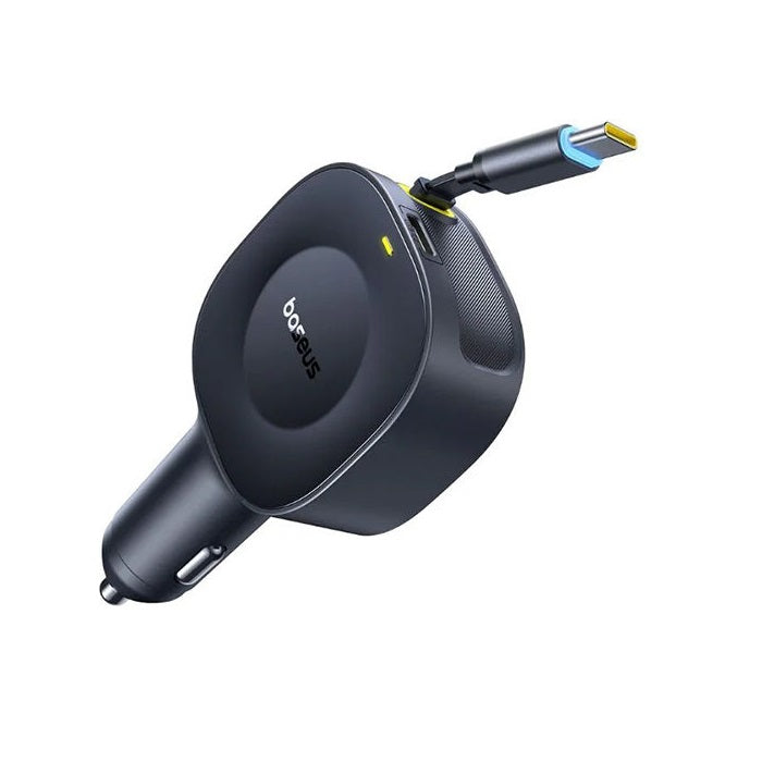 Fast Charging Car Charger USB-C Port + USB-C Retractable Cable