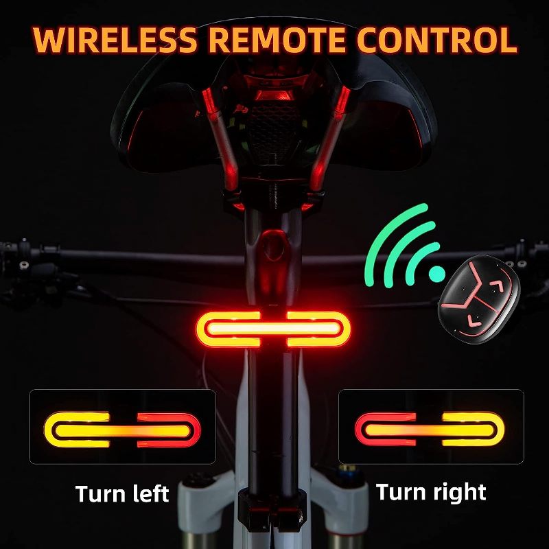 Bike Bicycle Smart Brake Back Tail light with Wireless Remote
