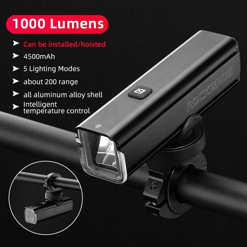 1000LM Bicycle Front Handlebar Light Bike Headlight Flashlight