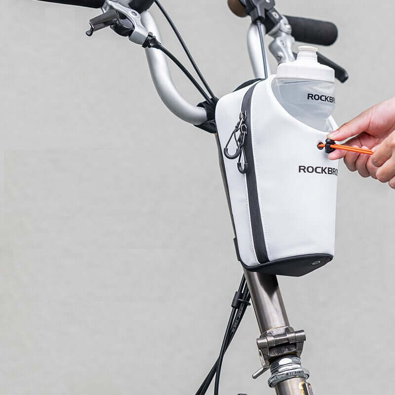 Bike Scooter Front Handlebar Bicycle Water Bottle Bag 1.5L - White