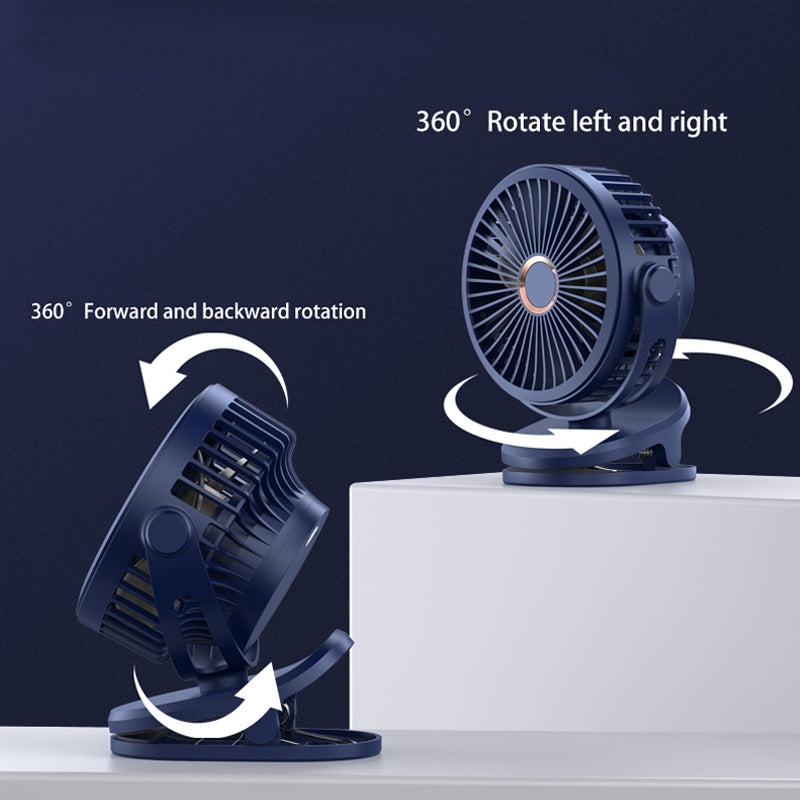 Portable Mini Clip Fan 4 Speed Adjustable USB Rechargeable