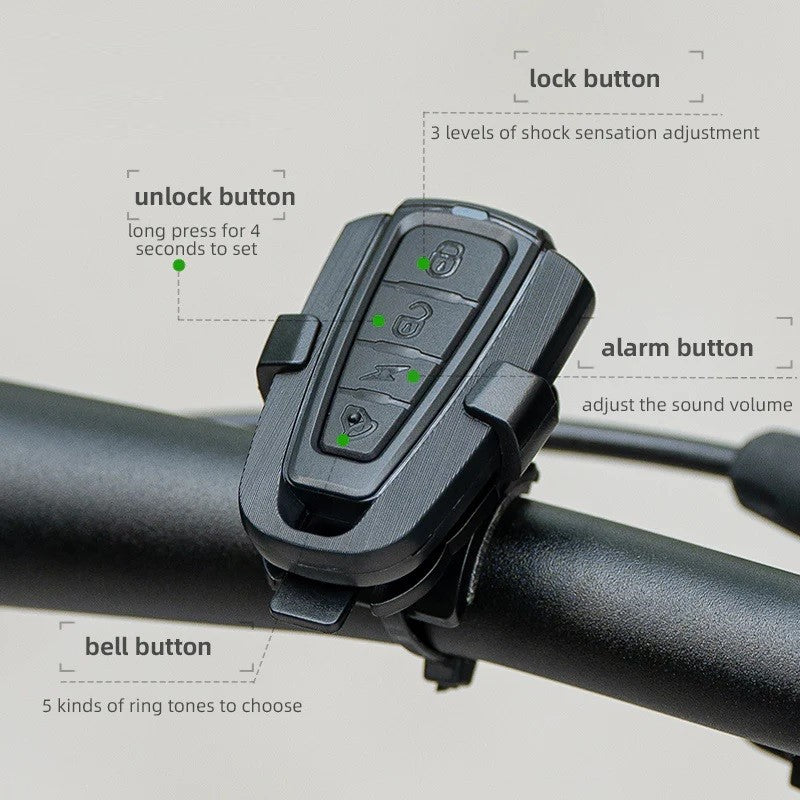 Bike Alarm with Remote Wireless Anti-Theft Horn