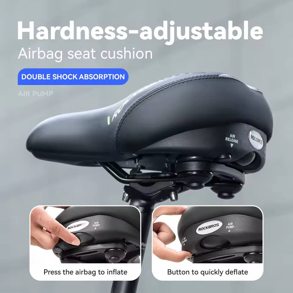 Comfort Air Bike Saddle Inflatable Shock Absorbing Seat for MTB Road Bikes