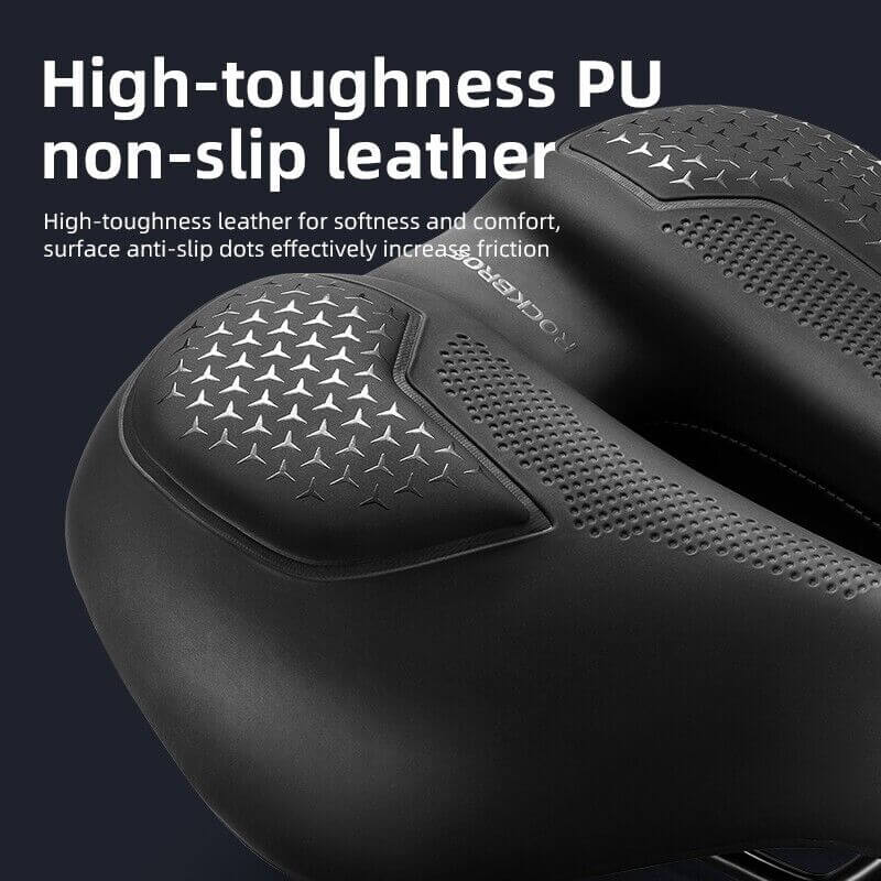 Bicycle Saddle Shockproof Cycling Bike Seat PU Leather Comfortable