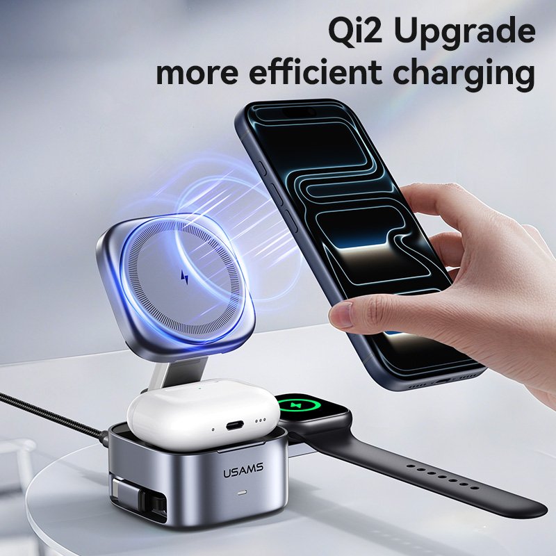 Portable 3-in-1 Magnetic Wireless Charger Charging Stand