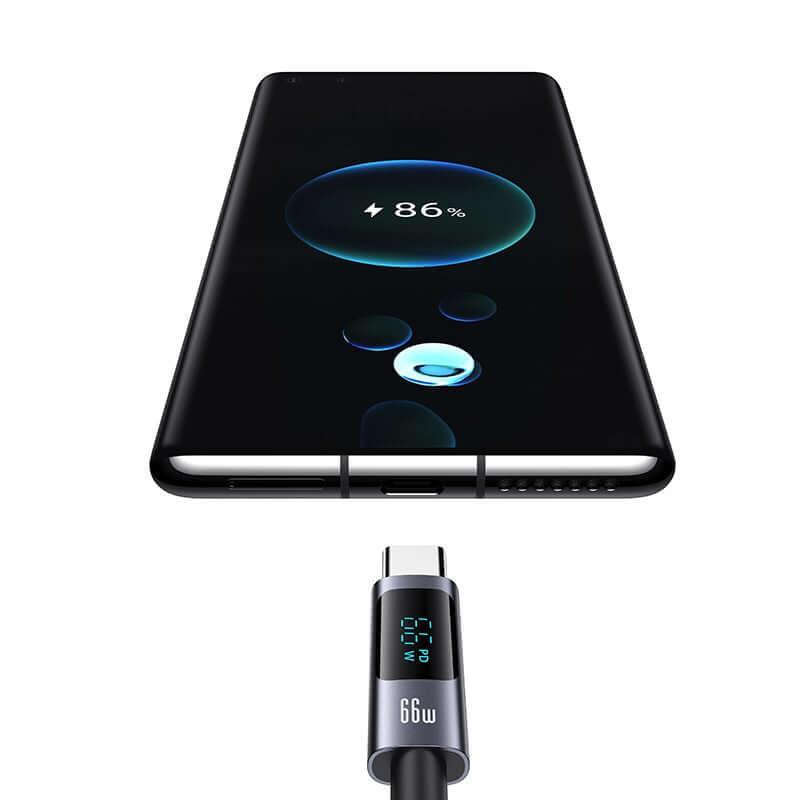 USB to Type-C / USB-C Charging Data Cable with Digital Display 1.2m