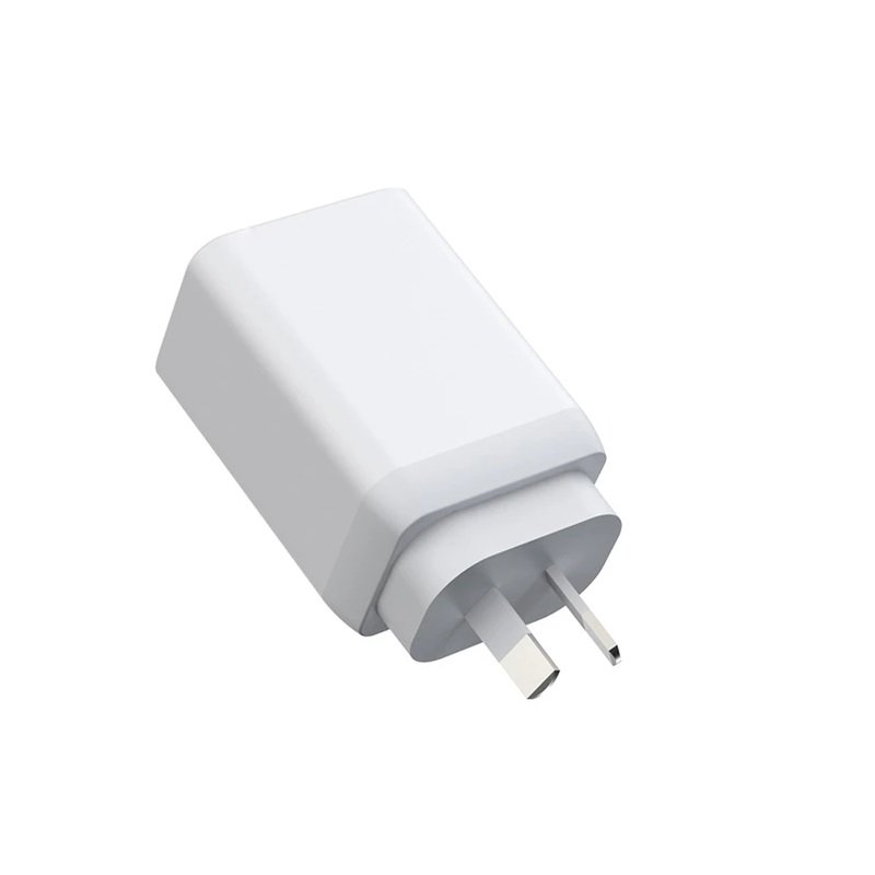 65W GaN Fast Charging Wall Charger Dual USB-C + USB-A Adapter