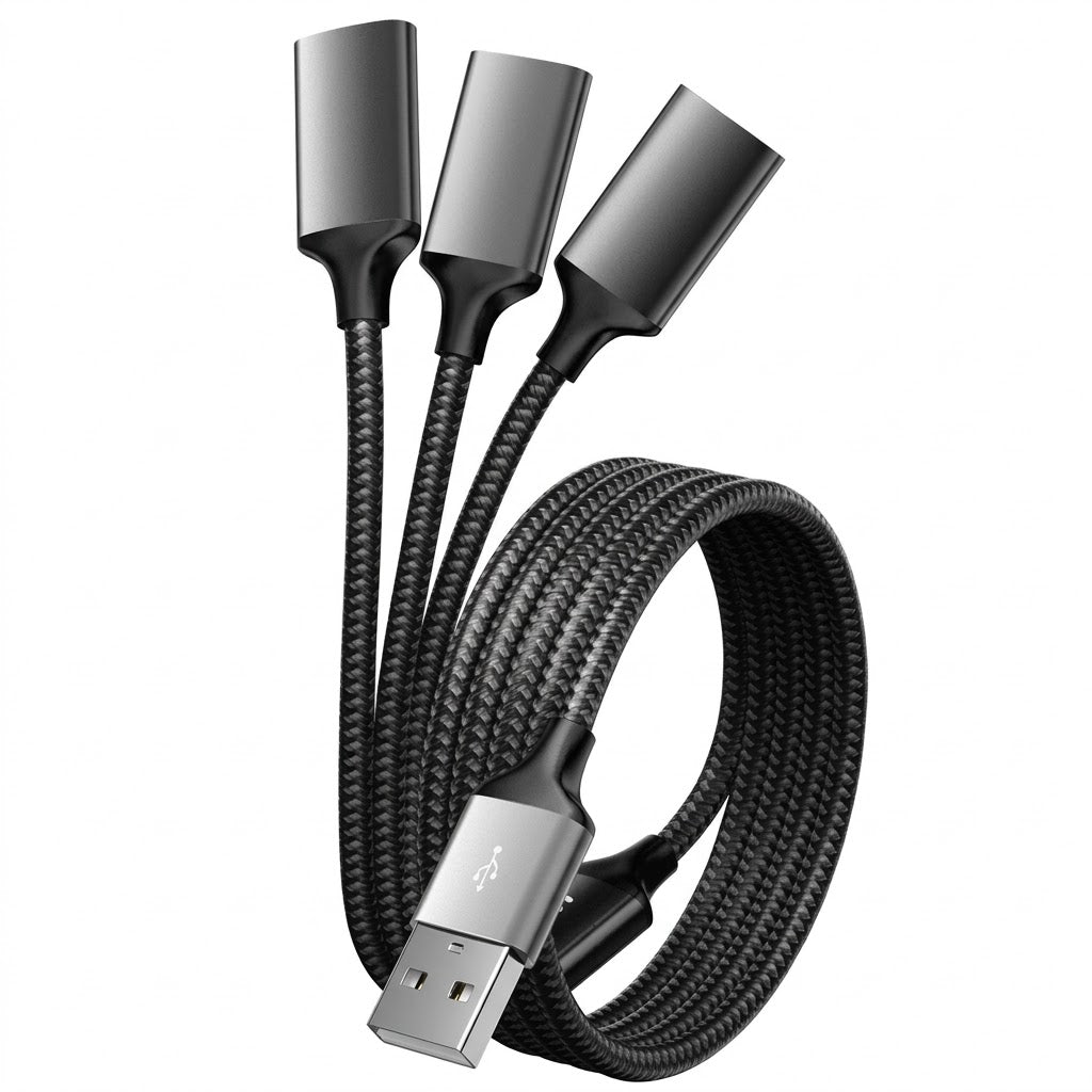USB to 3x USB Female Extension Cable 1.2m