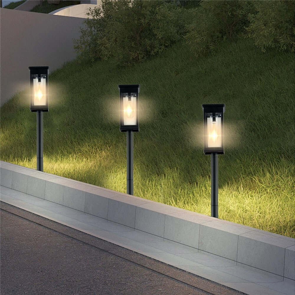 2 Pack Outdoor Solar Pathway Lights Waterproof Garden Lawn Lamps
