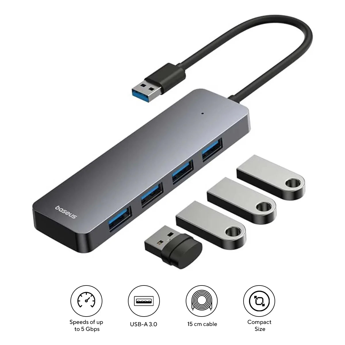 USB A to 4x USB 3.0 Hub Splitter Adapter For Laptop PC
