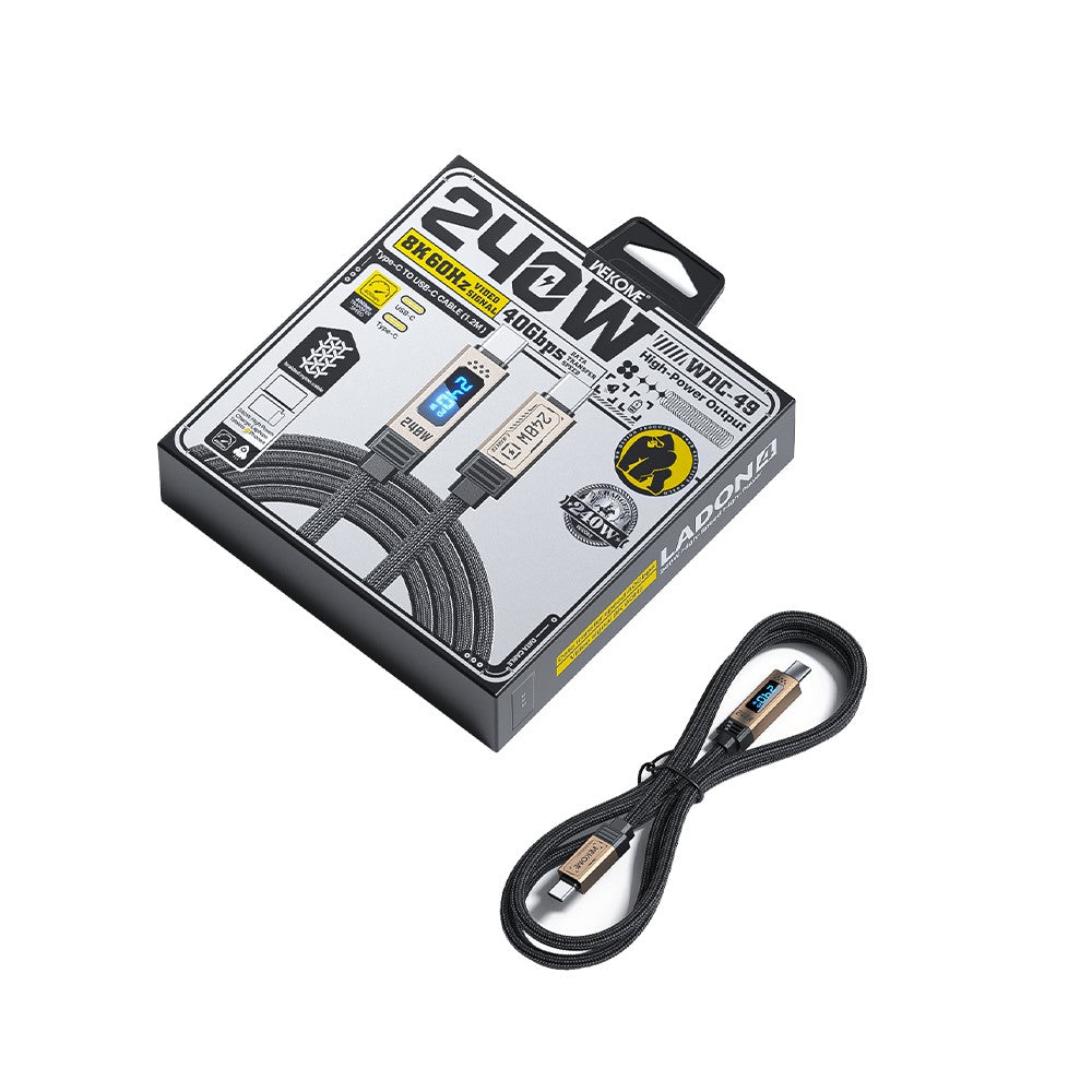 USB-C to USB-C 240W Digital Display Data Charging Cable 1.2m