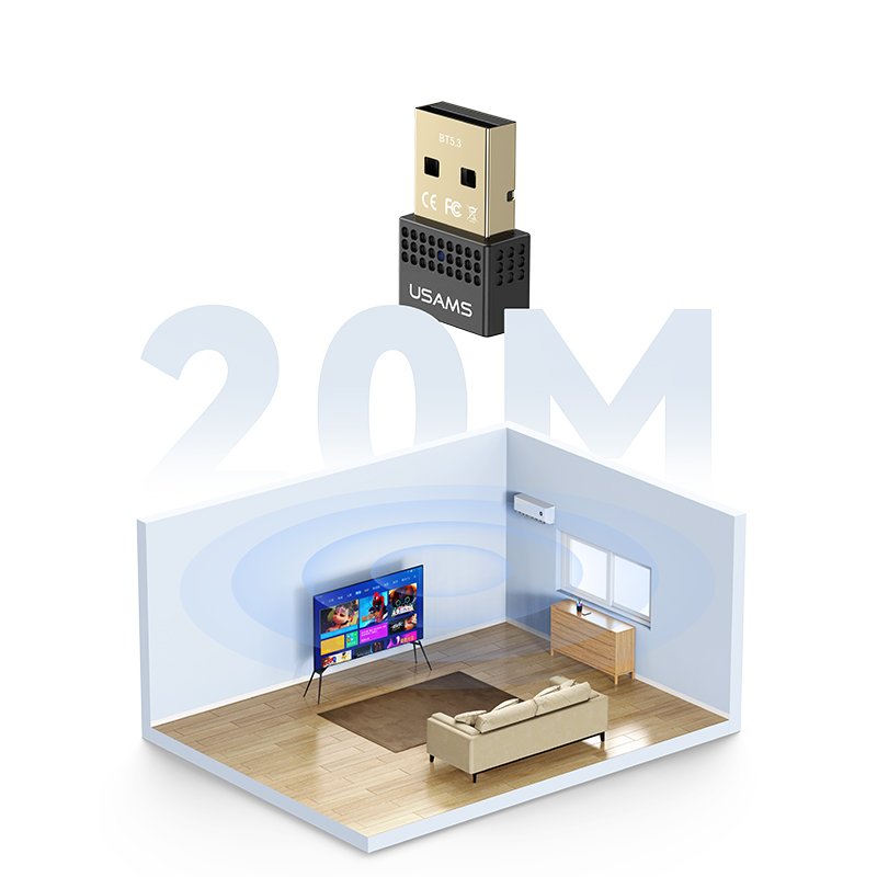 USB Bluetooth 5.3 Adapter Dongle Wireless Receiver for Laptop PC