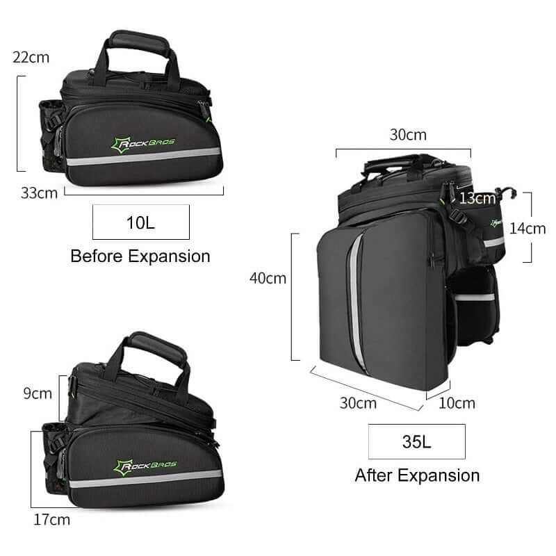 Extensible Cycling Bicycle Bike Panniers Trunk Bag Rear Rack Bag Carrier Seat Bag