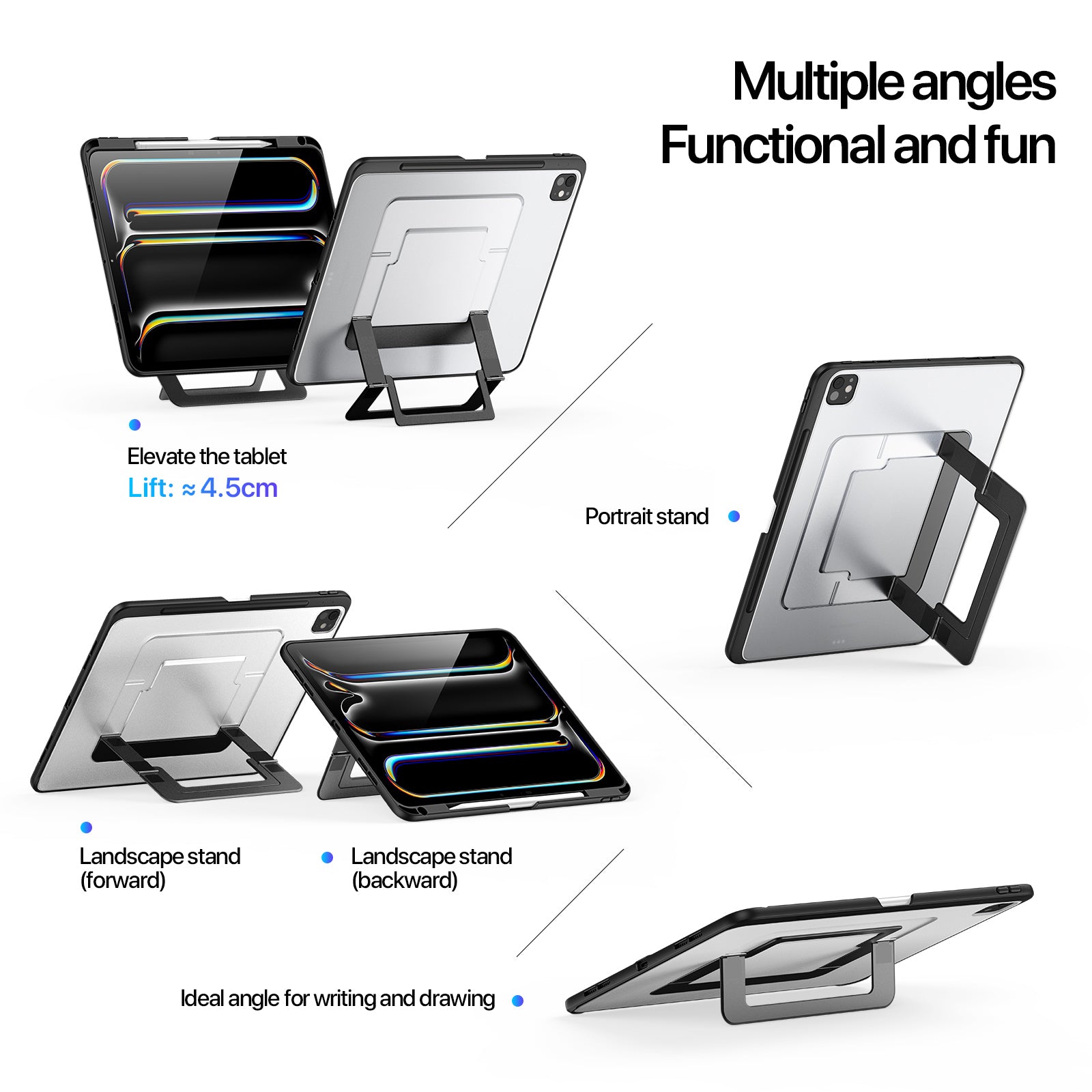 iPad Pro 13 2024/2025 Back Stand Case with Pencil Holder