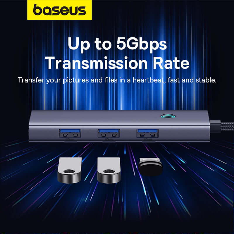 Baseus Type-C to USB 3.0 x 4+PD 100W 5-Port HUB Adapter