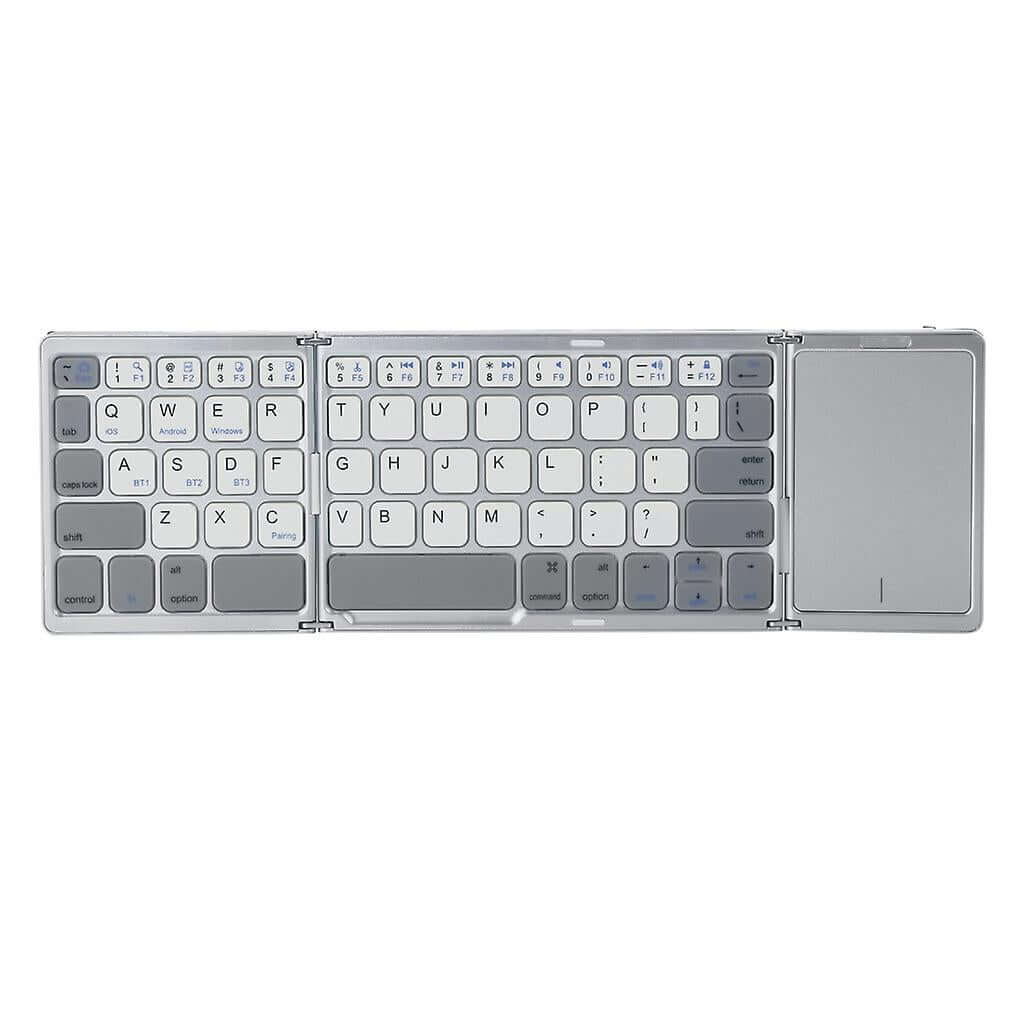 Portable Mini 3 Layer Foldable Bluetooth Keyboard with Trackpad