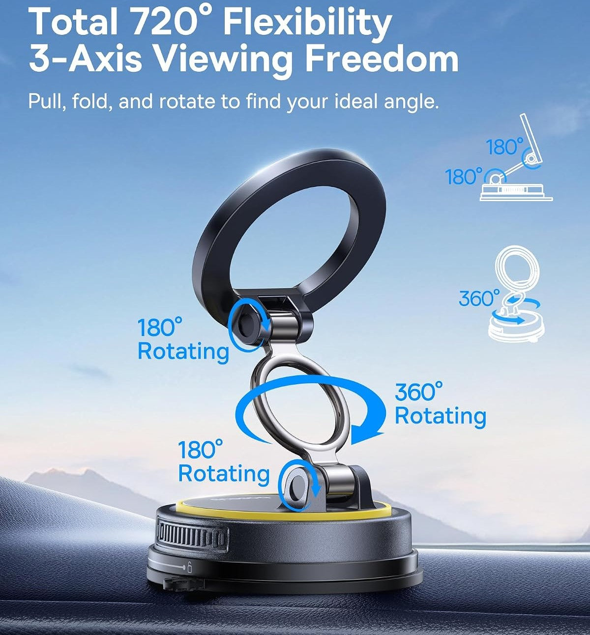 Baseus Magnetic Car Mount Phone Holder Vacuum Suction Cup