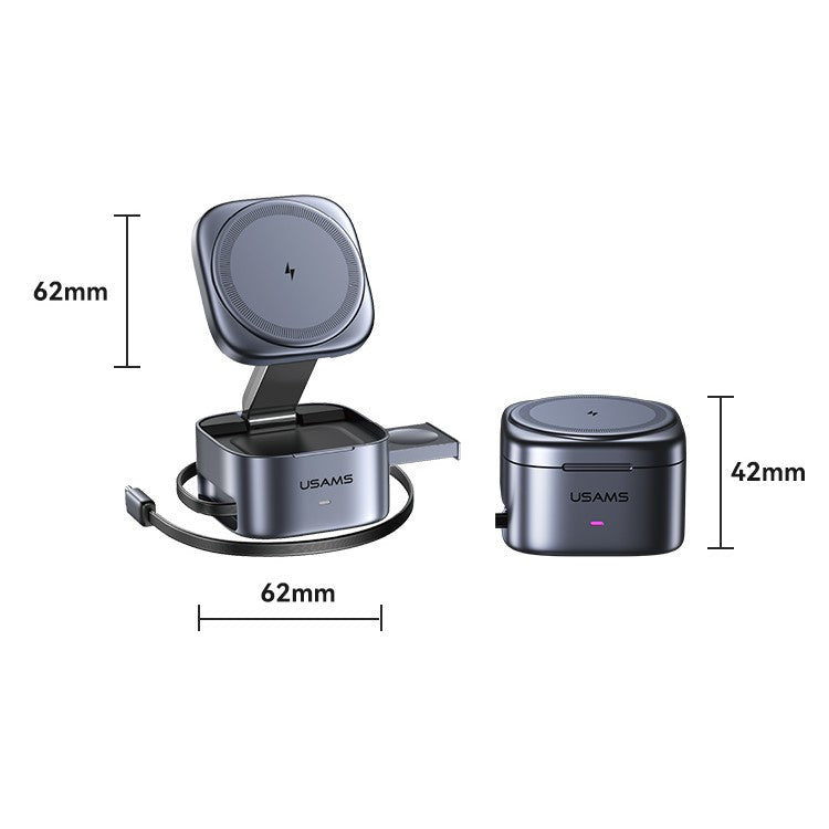 Portable 3-in-1 Magnetic Wireless Charger Charging Stand