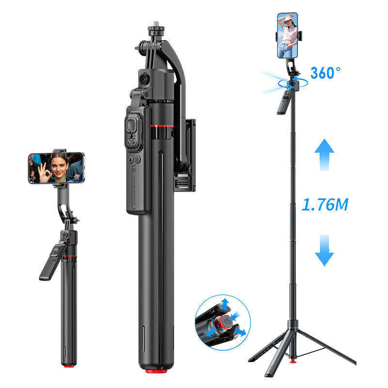 Selfie Stick 360 Rotate Face Tracking Auto Pop Open tripod Max 1.76m