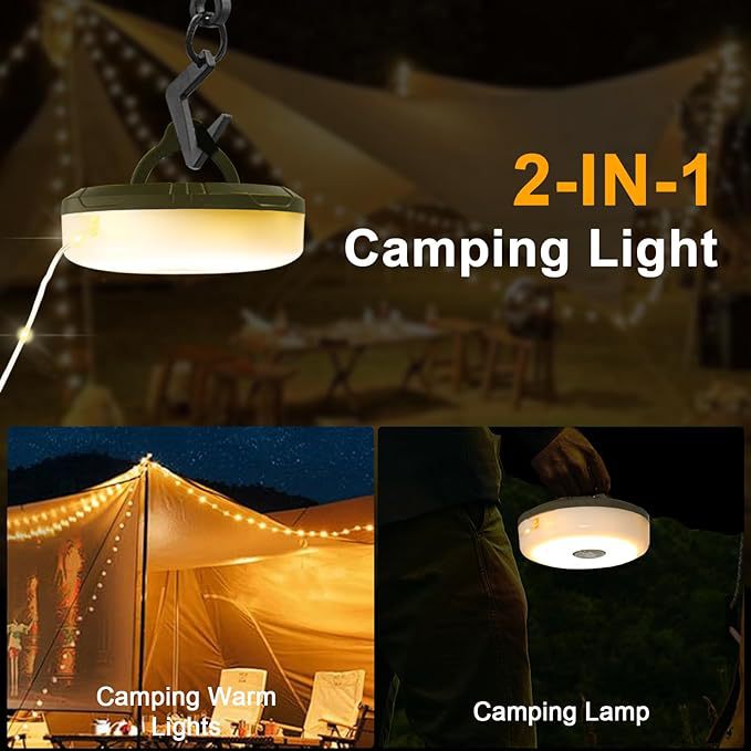Rechargeable 10m LED String Lights for Camping, Patio & Home Decor