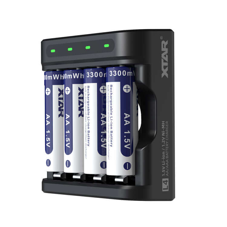 4 Pcs AA 1.5V Li-ion Rechargeable Battery 2000mAh with Charger