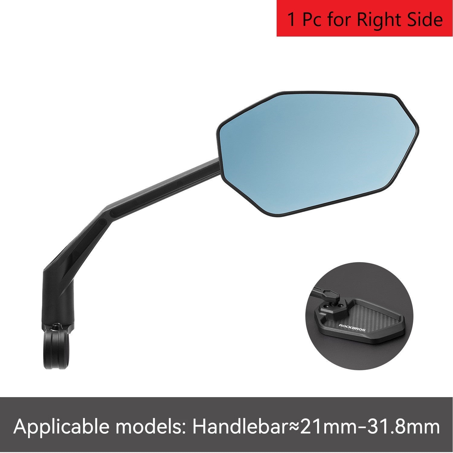 Bicycle Handlebar Rearview Mirror Adjustable for Mountain & Road Bikes