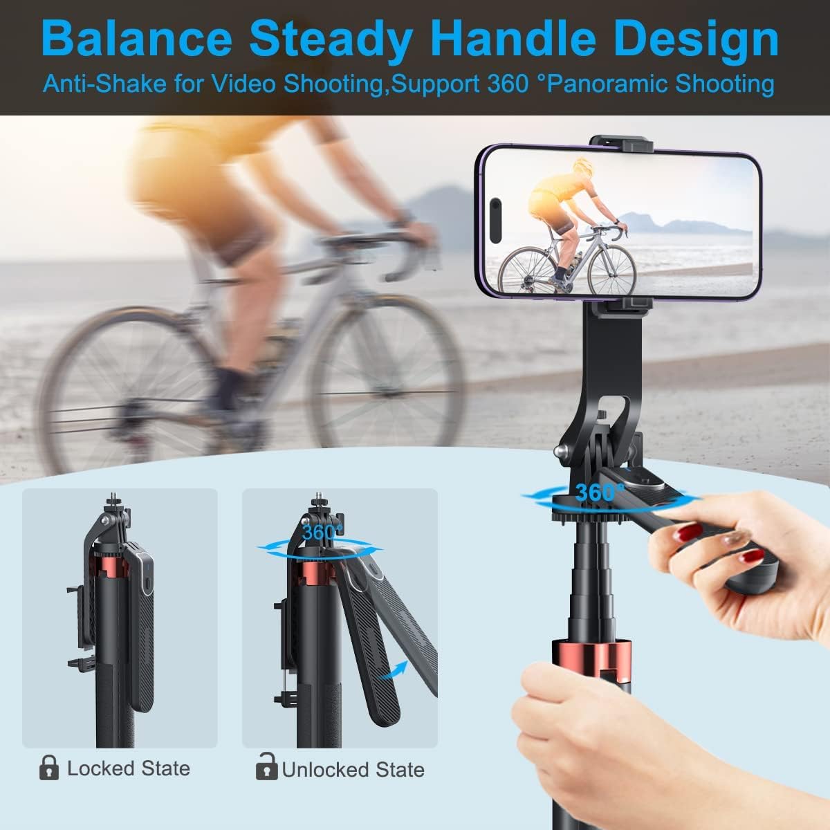 Alumium Handheld Phone Selfie Stick Tripod with Remote 1.8M