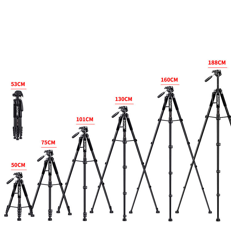 Camera Tripod with Phone Holder Lightweight Travel Max up 1.88m