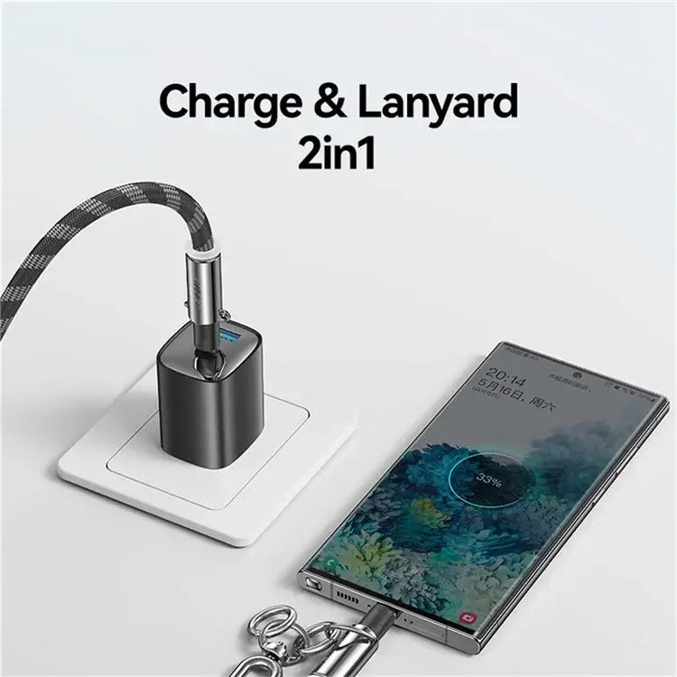 1.2m Phone Lanyard Type-C To Type-C 60W Max Charging Cable