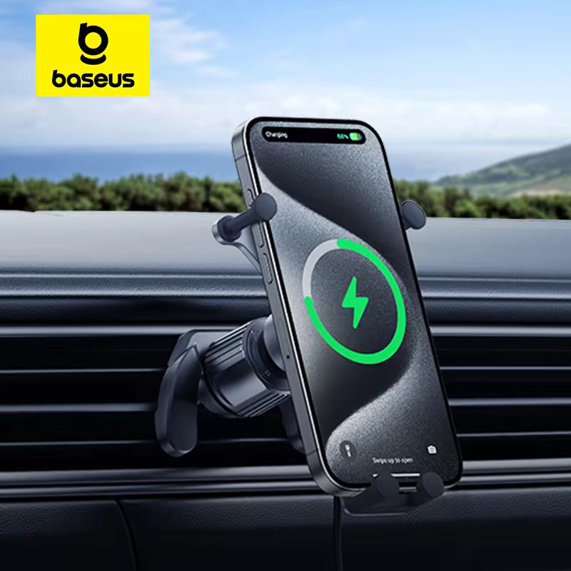 Gravity Car Mobile Phone Holder for Air Vent Outlet 15W Wireless charging