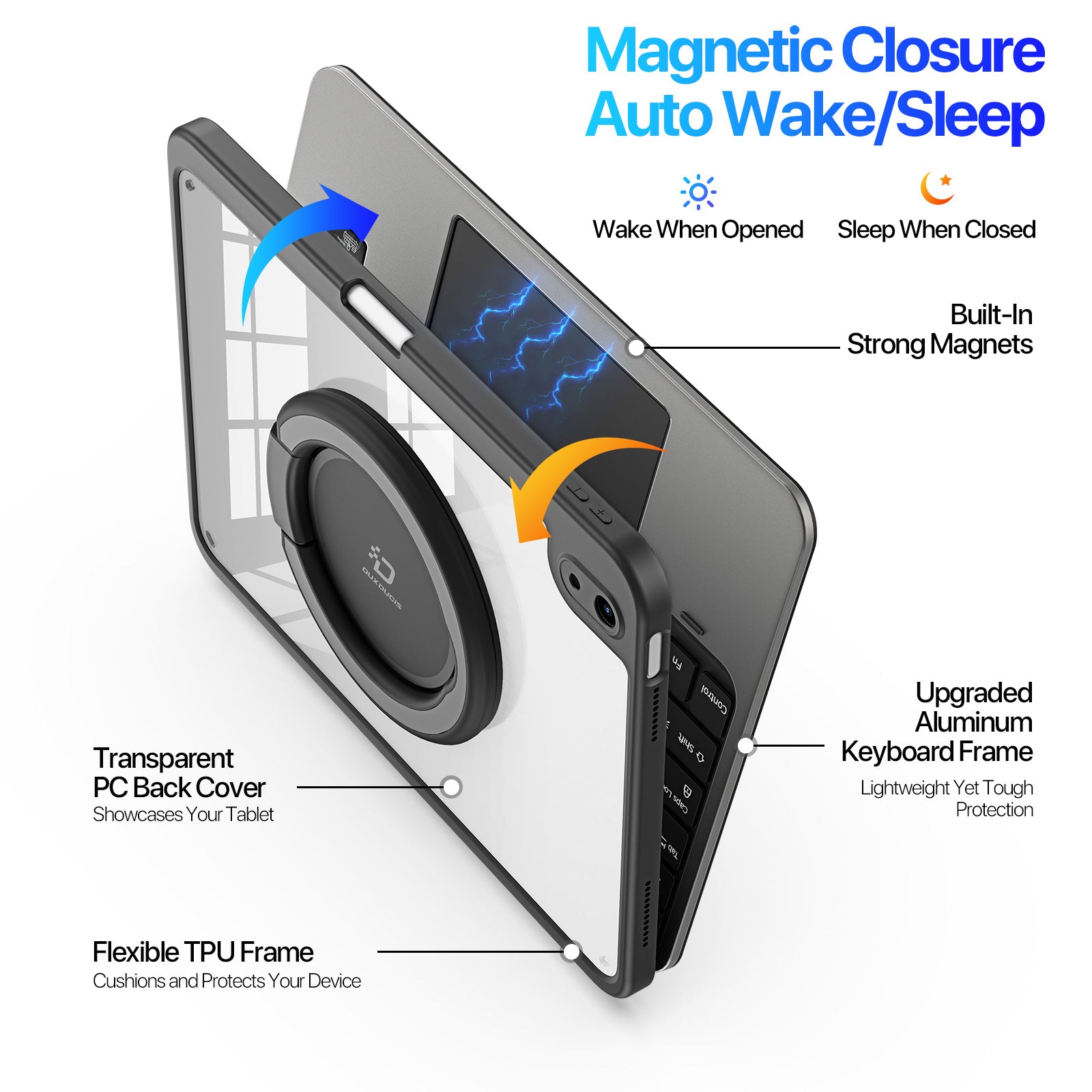 iPad 10th / A16 (2025) Detachable Keyboard with Touchpad Kickstand Cover