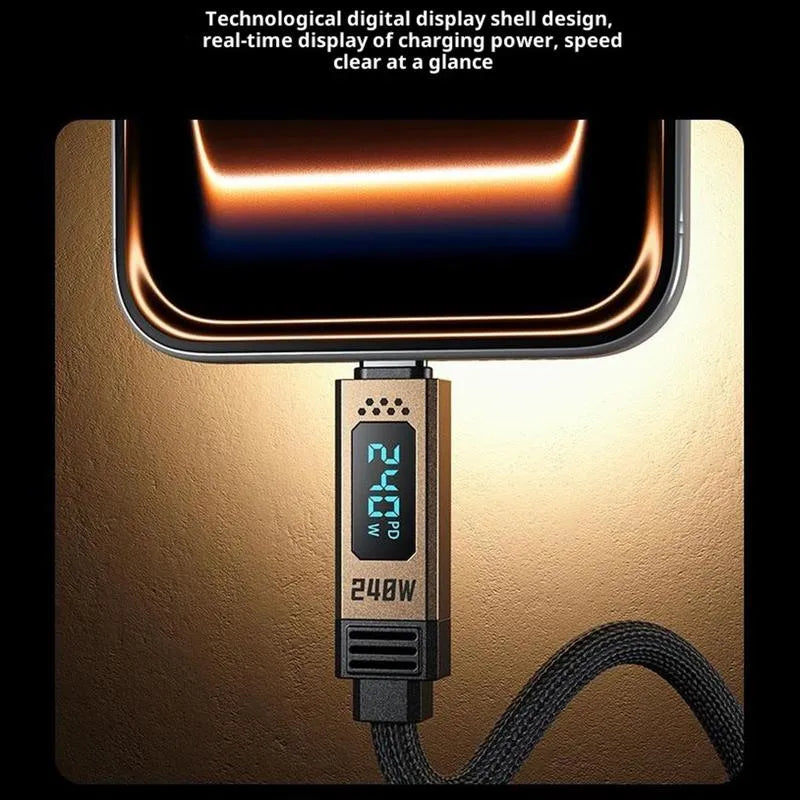 USB-C to USB-C 240W Digital Display Data Charging Cable 1.2m