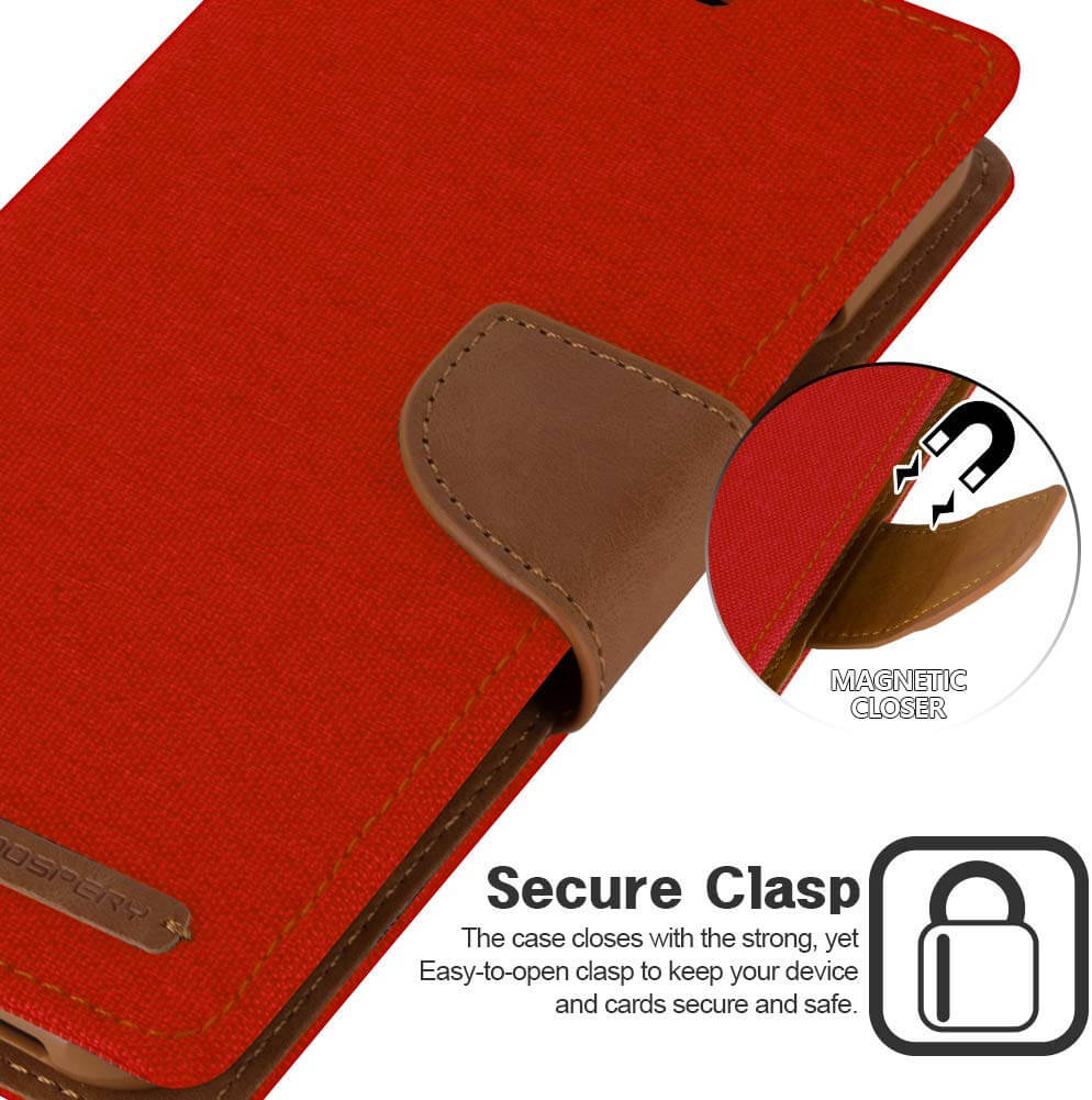 iPhone 12 / 12 Pro 6.1" Canvas Wallet Flip Cover Case