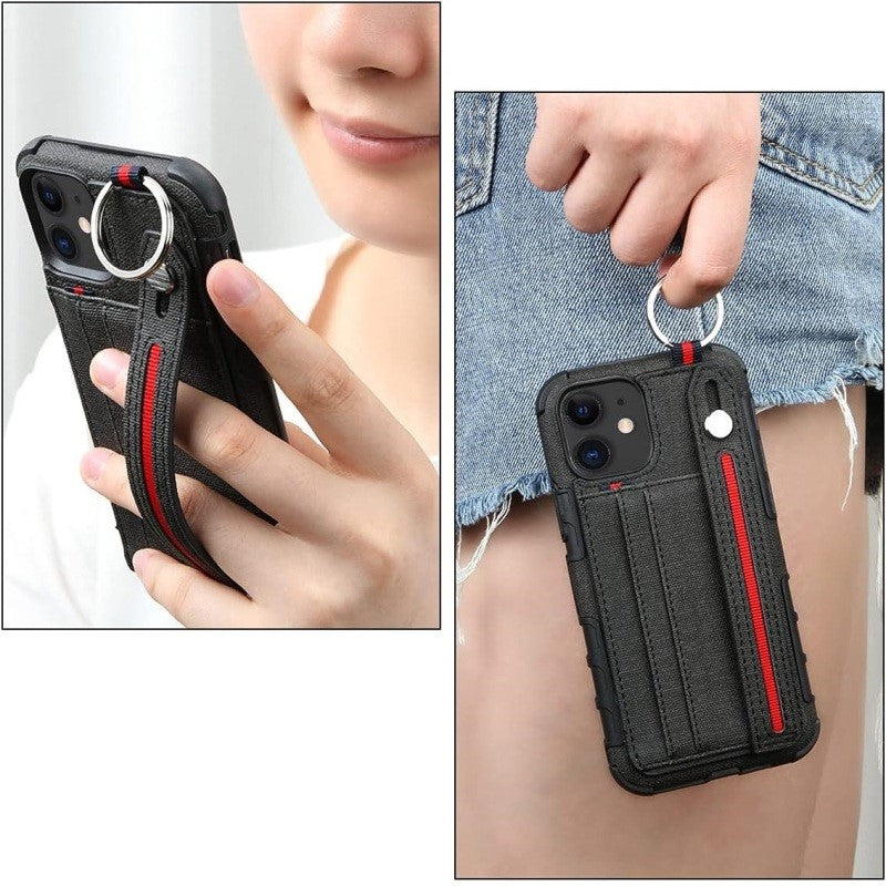 iPhone 12 Mini Back Case with Ring Grip Hand Strap
