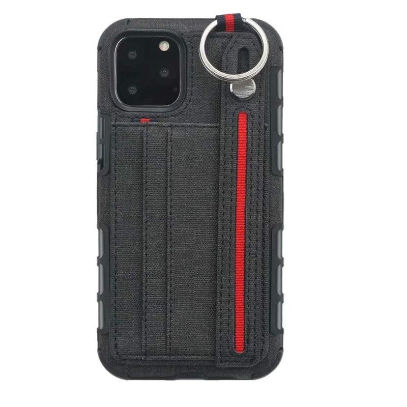 iPhone 12 Pro Max Back Case with Card Holder Ring Grip Hand Strap
