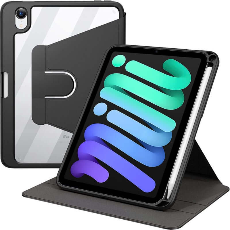 iPad Mini 6 /7  Rotation Stand Smart Case Cover with Pencil Slot