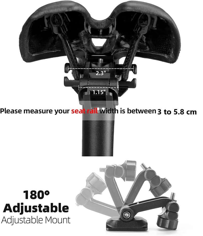 Bicycle Hard Shell Saddle Bag Tail Rear Under Seat Bag With Led Strip 1L