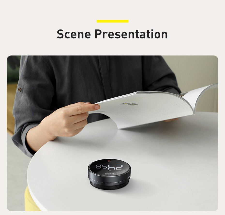 Digital Timer Rotation Countdown Timer Magnetic Alarm Clock Large Led Display for Kitchen Cooking Yoga Study