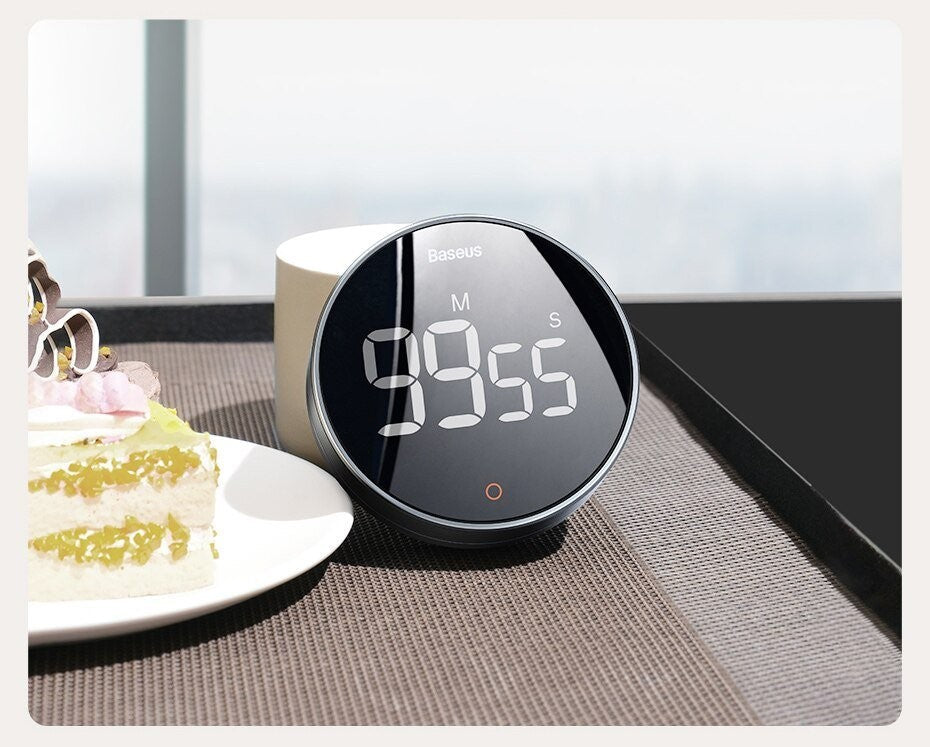 Digital Timer Rotation Countdown Timer Magnetic Alarm Clock Large Led Display for Kitchen Cooking Yoga Study