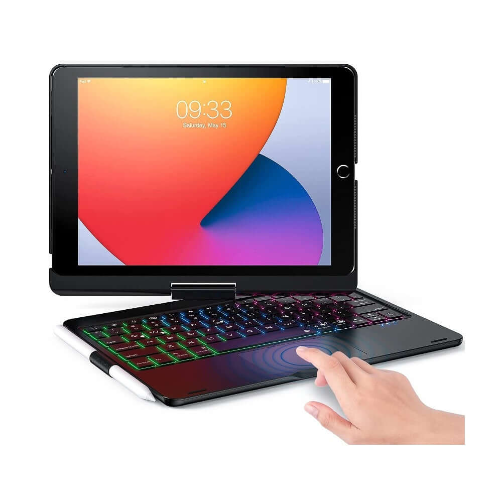 iPad 9th 8th 7th 10.2"/Pro 10.5" Air 3 360 Rotatable Backlit Bluetooth Keyboard