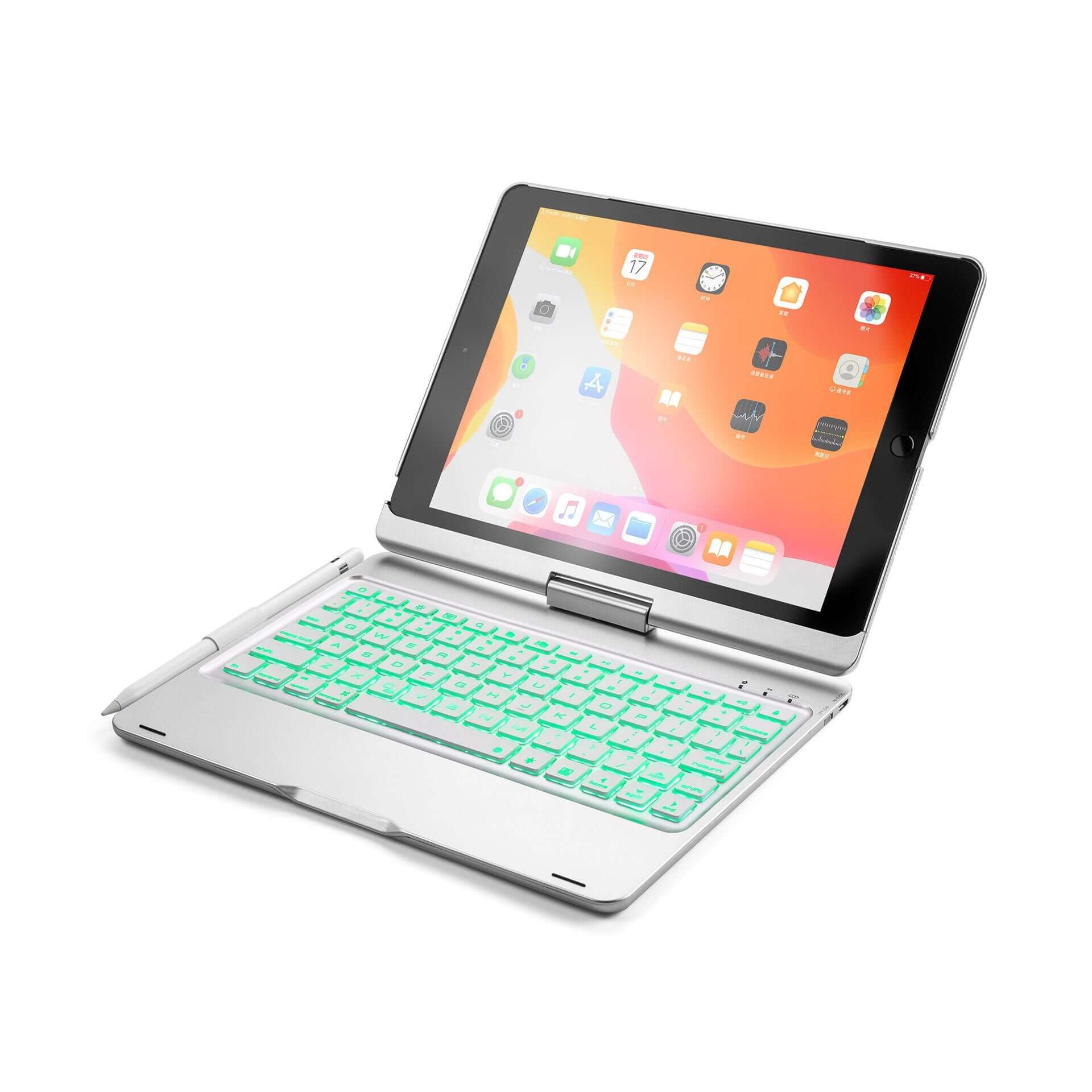 iPad 10.2 inch 7th 8th 9th 10.5" Air 3 Bluetooth Keyboard 360° Rotatable 7 Colors Backlit